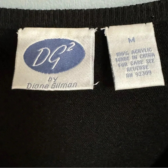 DG2 DIANE GILMAN Black Dolman Sleeve Sequin Peacock Sweater Dress Tunic … - Picture 5 of 6